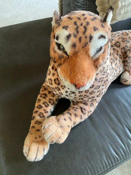 Plush Leopard Cuddly Toy - Tan & Brown Spotted Stuffed Animal - Picture 4 of 8